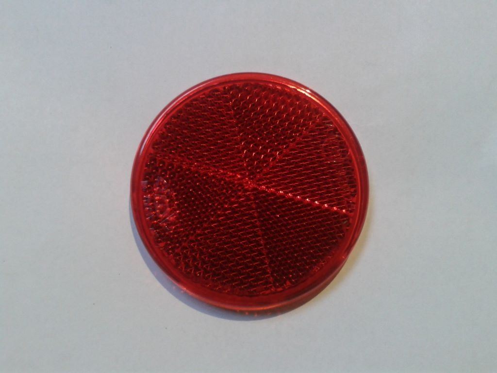 ODBLASK OKRAGLY PRZYKLEJANY CZERWONY