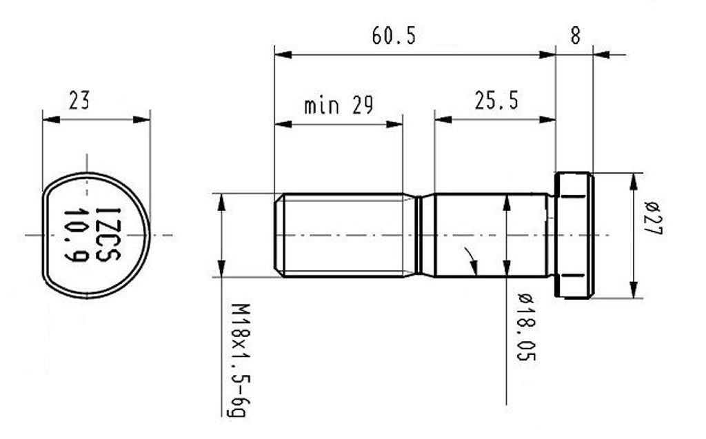 SRUBA KOLA MB M18X1,5X60 DL.GW.30MM
