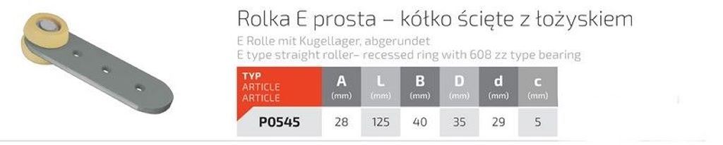 ROLKA DACHU FI35 Z MOCOWANIEM PROSTYM