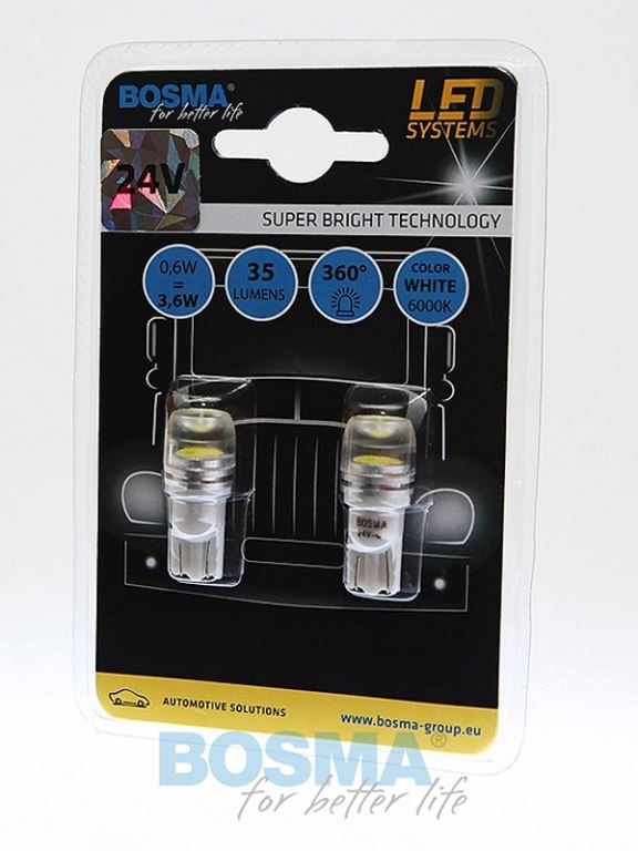 ZAROWKA 24V LED T10 1XSMD 7080 BIALA