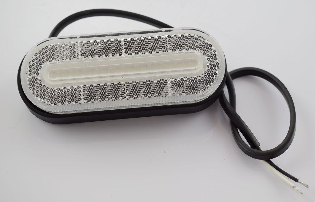 SZÉLESSÉG, HELYZET, POZÍCIÓJELZŐ LÁMPA. LED FEHÉR 12/36V 126x51