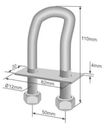 UCHWYT PODLOGOWY U 110MM KPL.OCYNKOWANY