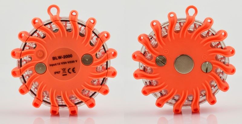 LAMPA OSTRZEGAWCZA OKRAGLA LED FLARA