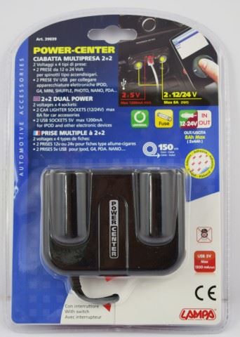 SZIVARGYÚJTÓ ELOSZTÓ USB 12/24V KÉSZÜLÉKHEZ