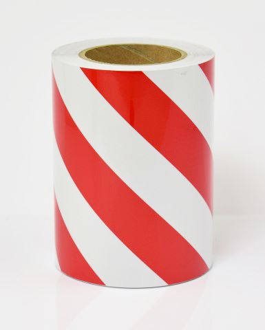 FÉNYVISSZAVERŐ SZALAG FEHÉR ÉS PIROS SZÉLESSÉG 17CM